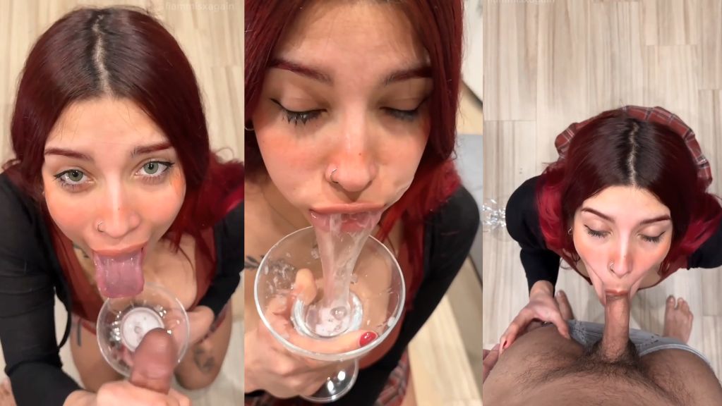 FiammiSxagain Drinks His Cock Milk After Nasty Blowjob Onlyfans Video Leaked
