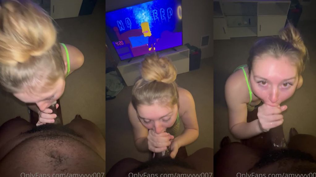 Amyyyy007 Blonde Gives Deepthroat Blow To A BBC Onlyfans Video Leaked